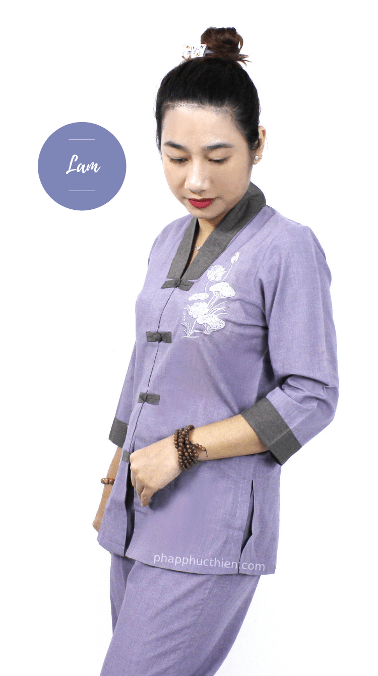 ao lam di chùa La Hán màu Lam