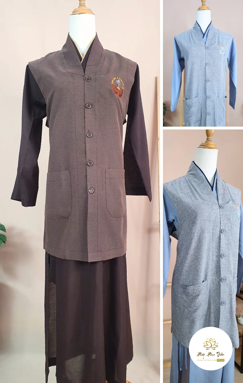 áo khoác đi chùa ghilê linen Ấn Độ