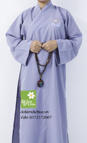 Áo Tràng Phật Tử Kate Màu Lam