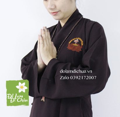 Áo Tràng Phật Tử Kate Màu Nâu