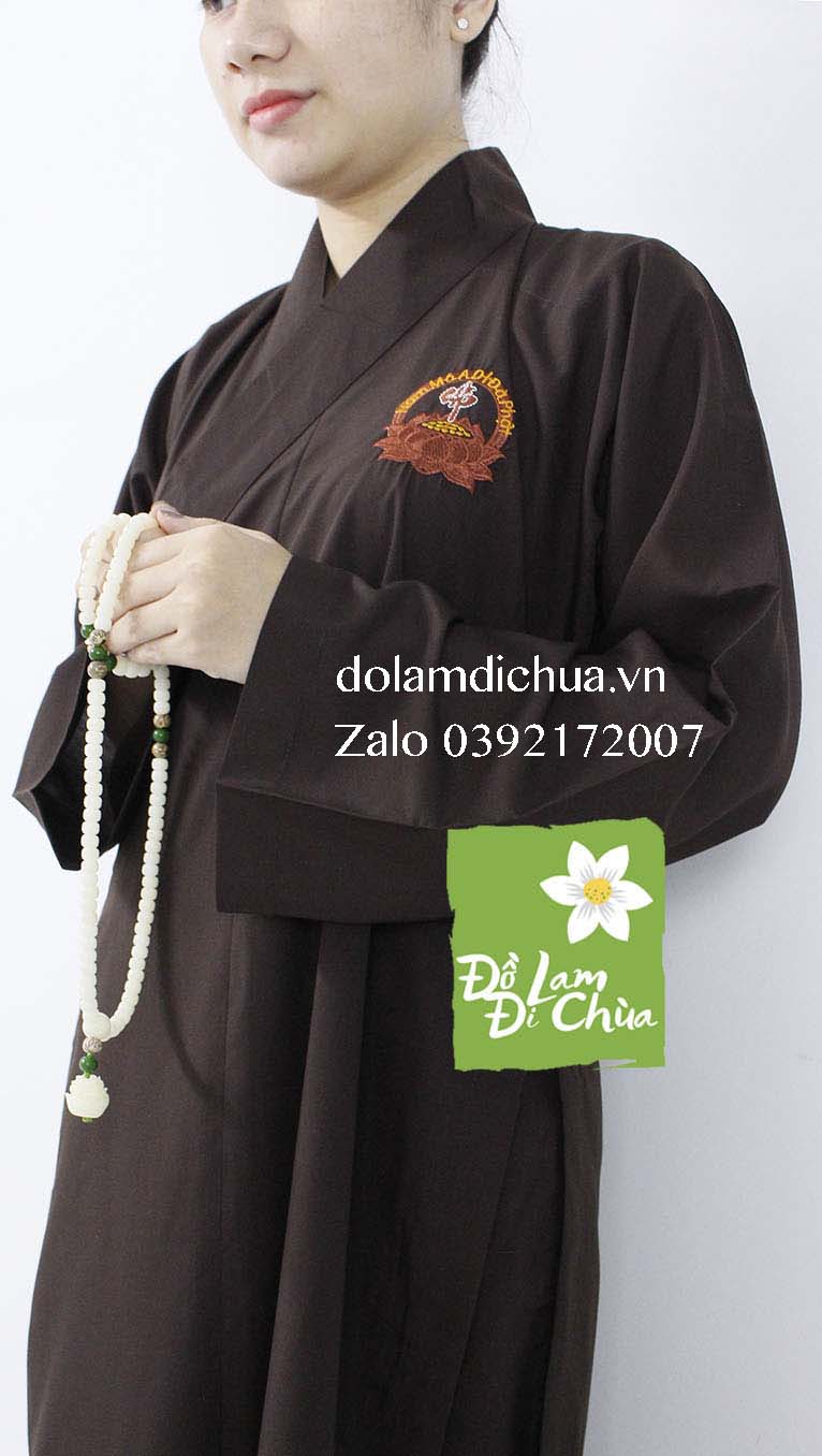 ao_trang_phat_tu_silk_nau_2 Áo Tràng Phật Tử Silk Màu Nâu