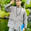 đồ lam đi chùa nam màu xám