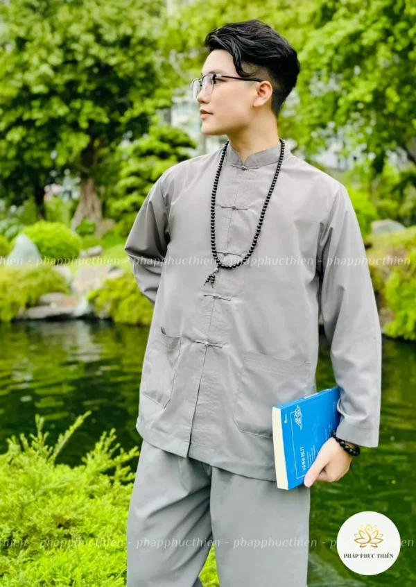 đồ lam đi chùa nam màu xám