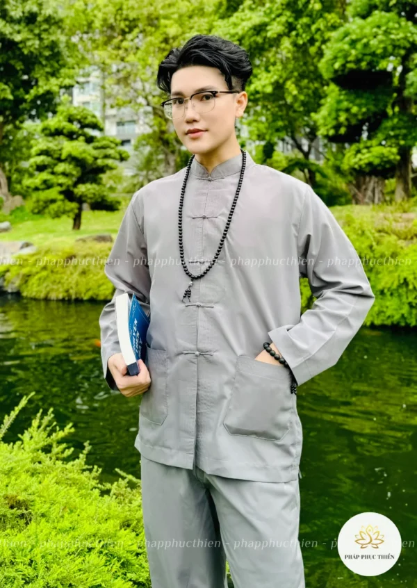 đồ lam đi chùa nam màu xám
