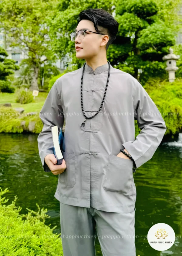 đồ lam đi chùa nam màu xám