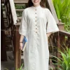Đồ Lam Áo Dài Cách Tân Nút Kem