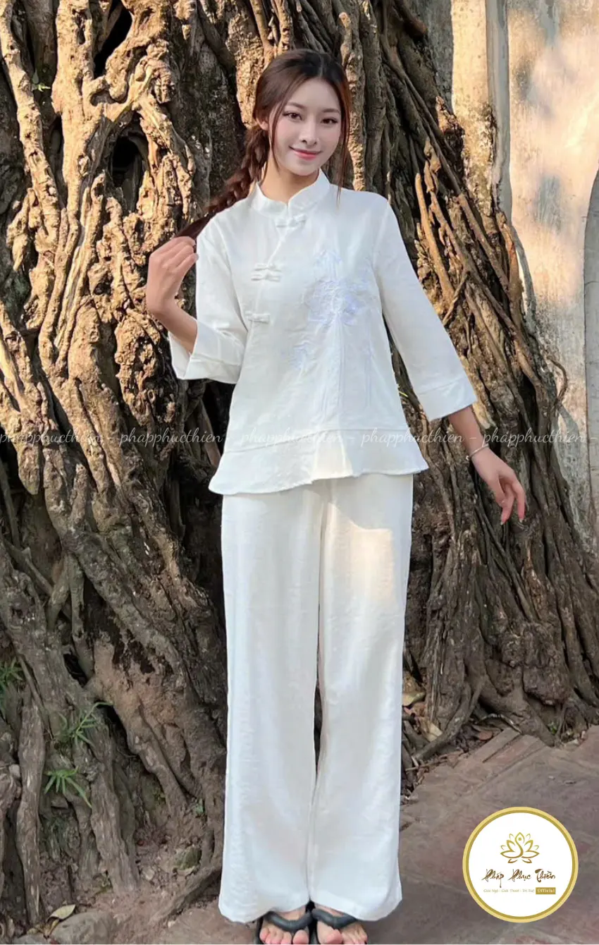 Đồ Lam Liên Hoa Sen Màu Trắng