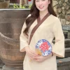 Đồ Lam Nhật Nữ Vạt Xéo Màu Kem