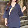 Đồ Lam Nhật Nữ Vạt Xéo Màu Xanh Coban