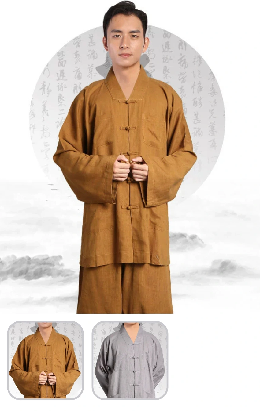 Đồ Lam La Hán Cotton Lụa Cao Cấp Màu Nâu