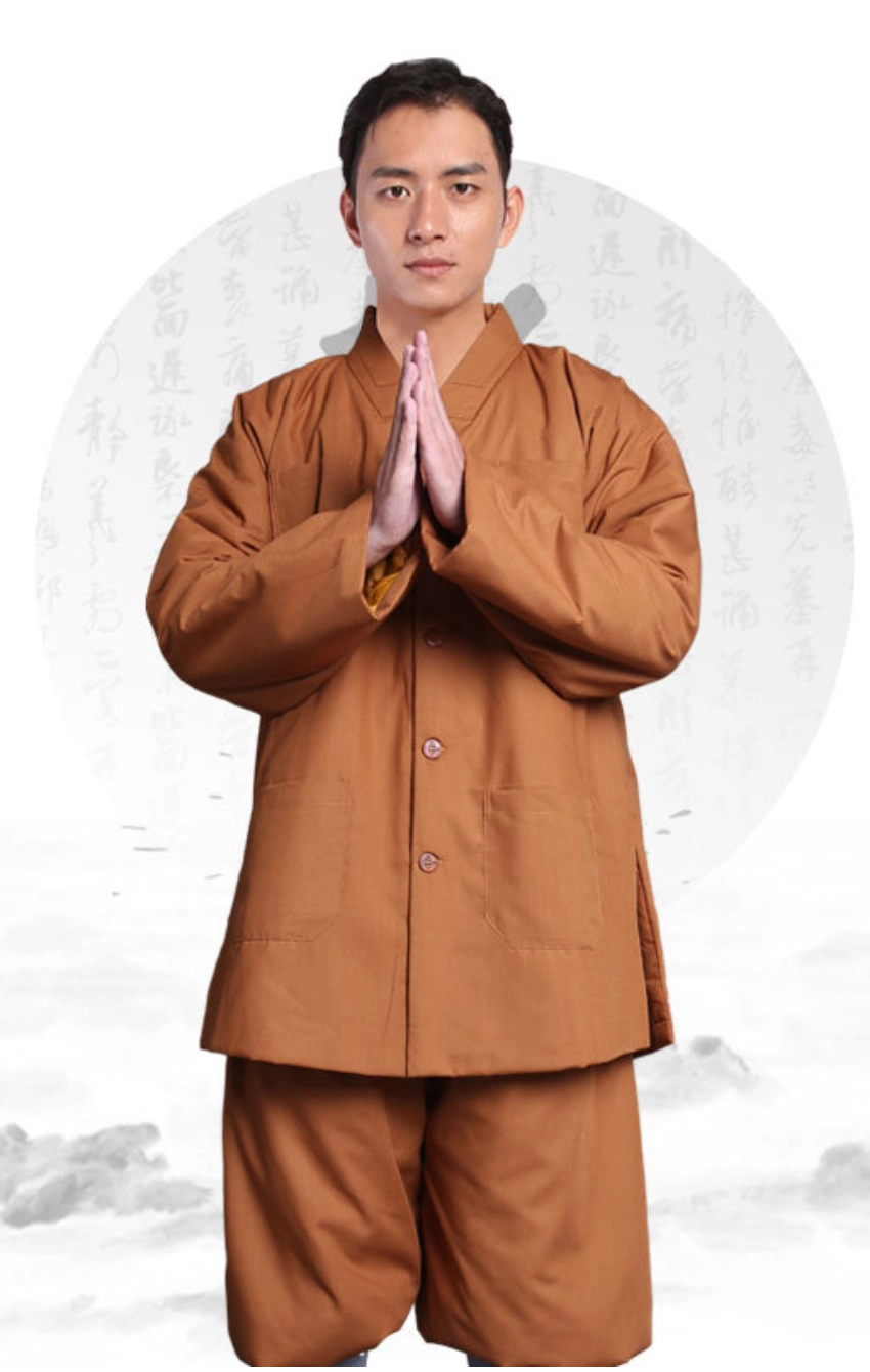 do-lam-la-han-cao-cap-2 - Đồ Lam Đi Chùa Giá Sỉ Đồ Lam La Hán Chất Kaki Cao Cấp Màu Nâu