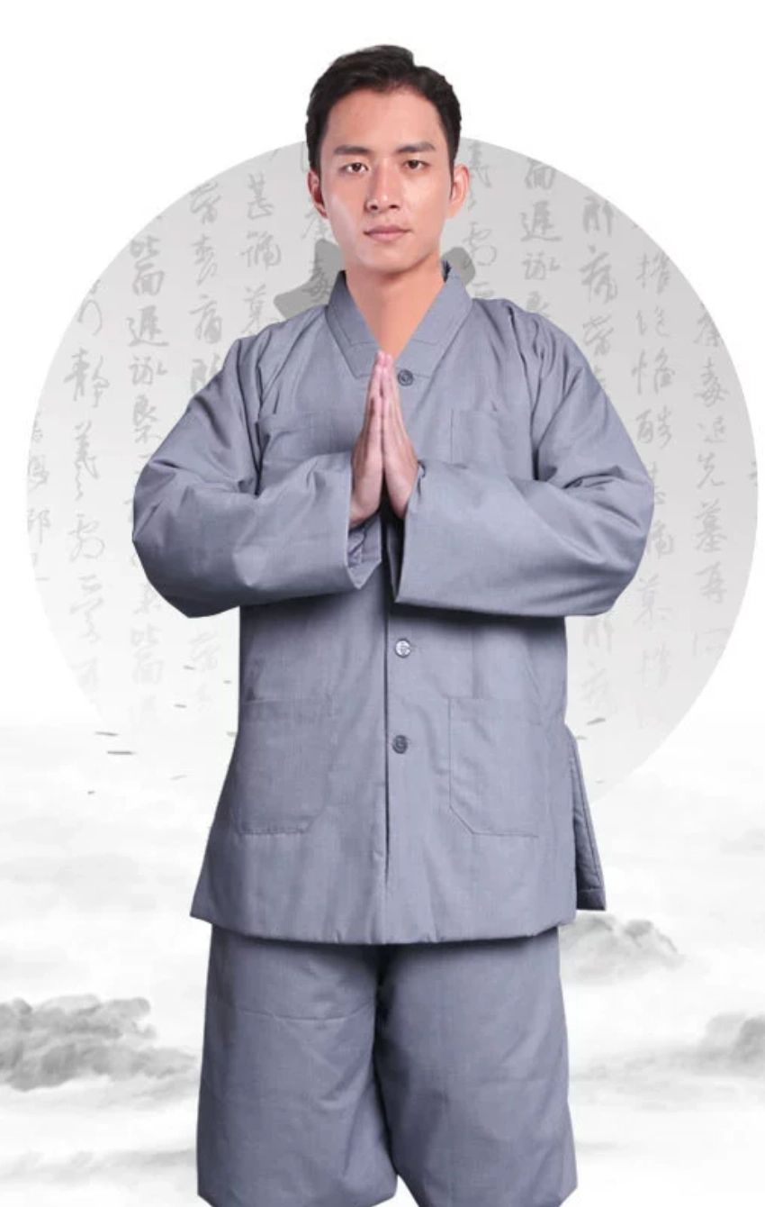 do-lam-la-han-cao-cap-3 - Đồ Lam Đi Chùa Giá Sỉ Đồ Lam La Hán Chất Kaki Cao Cấp Màu Lam