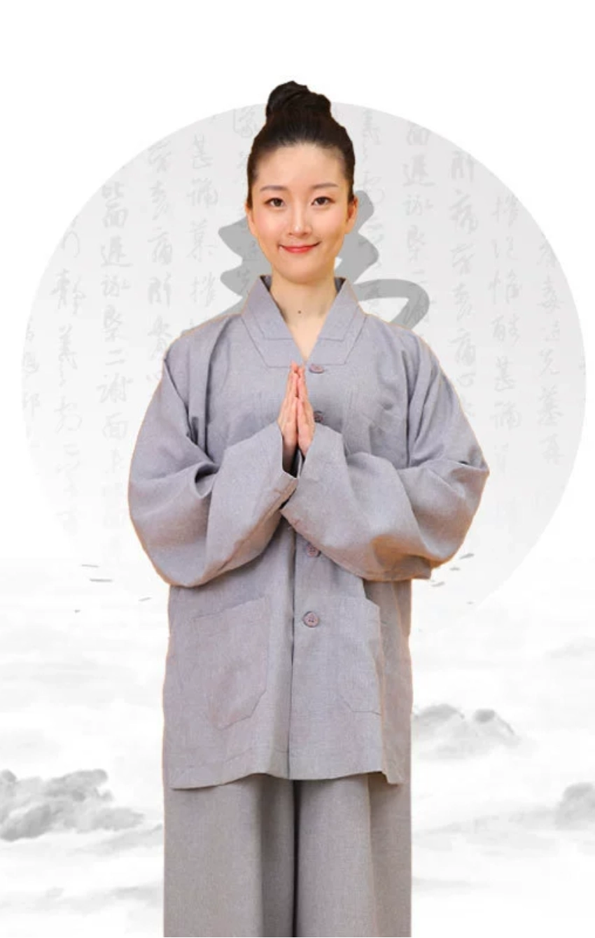 do-lam-la-han-cao-cap-5 - Đồ Lam Đi Chùa Giá Sỉ Đồ Lam La Hán Chất Kaki Cao Cấp Màu Lam