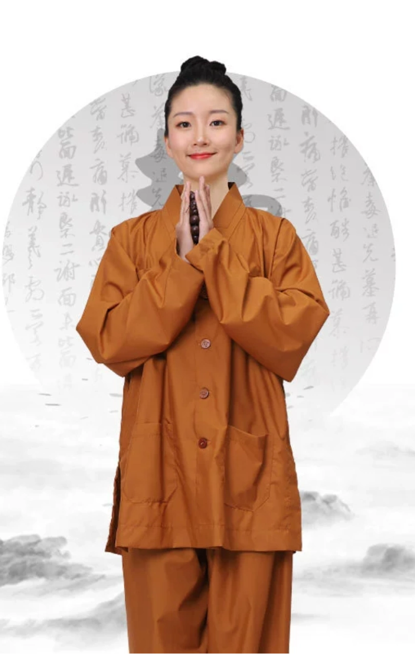 do-lam-la-han-cao-cap-6 - Đồ Lam Đi Chùa Giá Sỉ Đồ Lam La Hán Chất Kaki Cao Cấp Màu Nâu