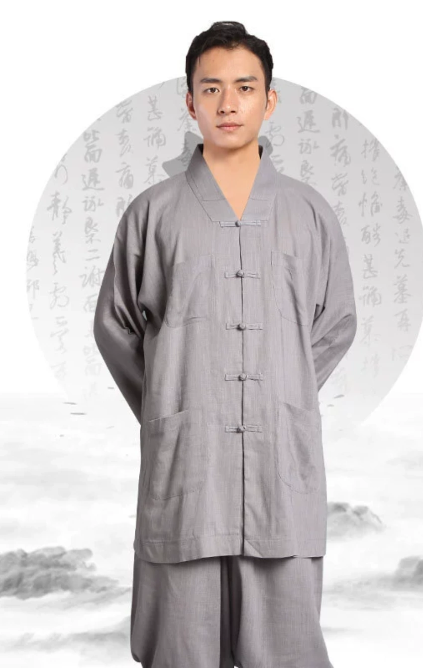 do-lam-la-han-cao-cap-8 - Đồ Lam Đi Chùa Giá Sỉ Đồ Lam La Hán Cotton Lụa Cao Cấp Màu Lam