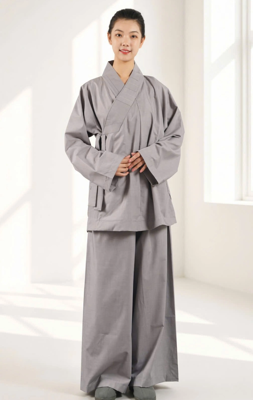 phap-phuc-tang-ni-cao-cap-2 - Đồ Lam Đi Chùa Giá Sỉ Pháp Phục Tăng Ni Cotton Lụa Cao Cấp Màu Lam