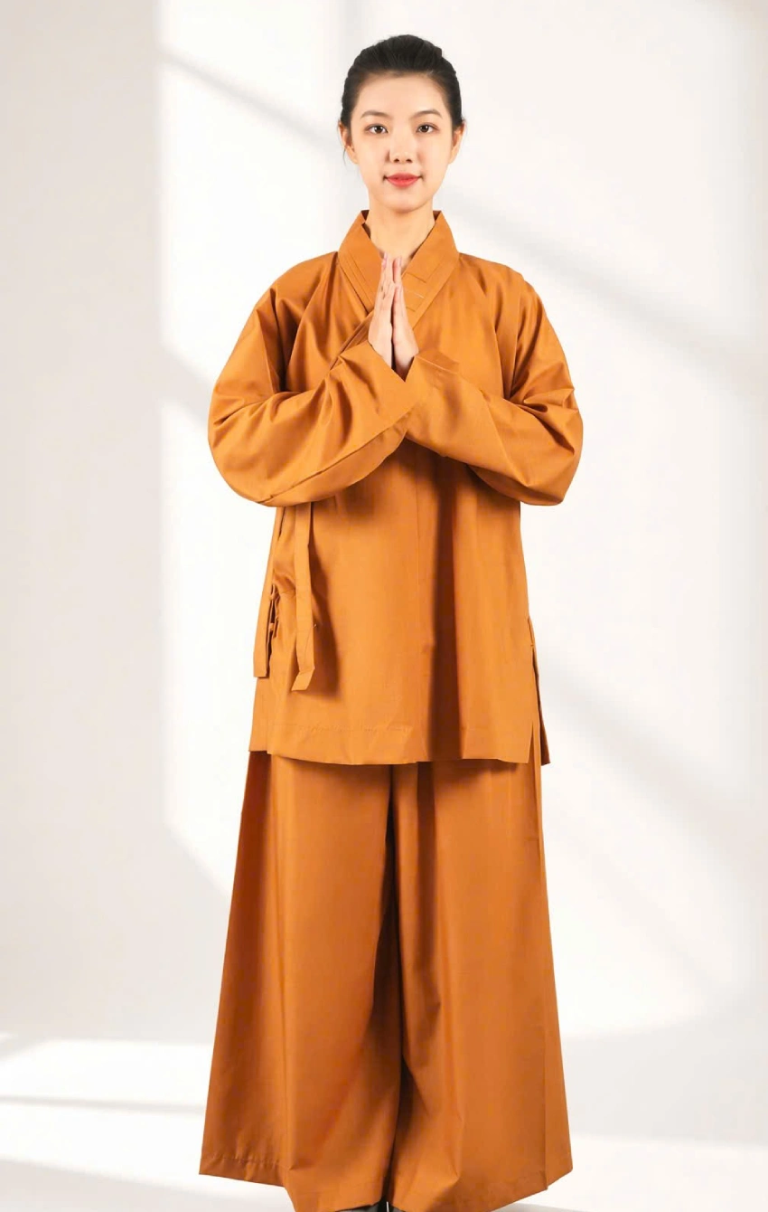 phap-phuc-tang-ni-cao-cap-3 - Đồ Lam Đi Chùa Giá Sỉ Pháp Phục Tăng Ni Cotton Lụa Cao Cấp Màu Nâu